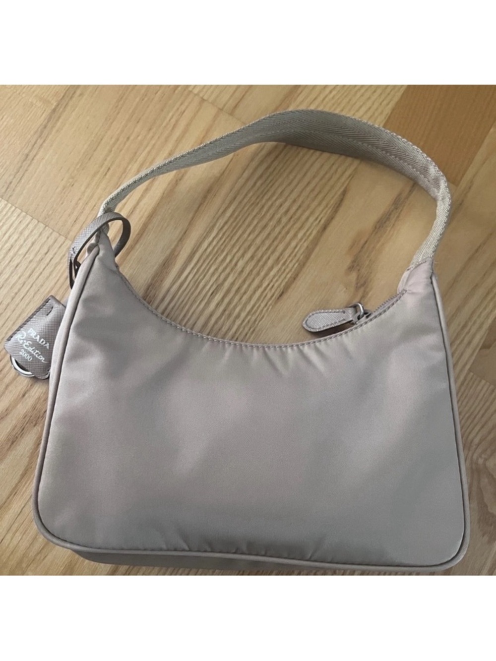 Prada Small Shoulder Bag in Light Beige Nylon - Picture 5 of 11
